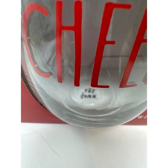 Rae Dunn Christmas Wine Glass Set Festive Holiday LL Barware Red Clear Drinkware - Picture 6 of 10